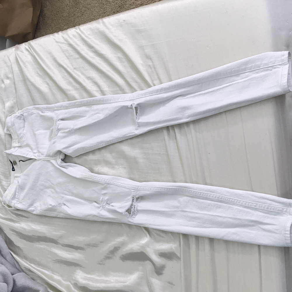 White high rise skinny jeans